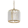 GLOBOSTAR® GLAMOROUS  Κλασικό Κρεμαστό Φωτιστικό Οροφής με Ντουί 1 x E27 AC 220-240V IP20 - Χρυσό & Διάφανο - Μ19 x Π19 x Υ16.5cm