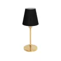 GLOBOSTAR® GLOSSY  Μοντέρνο Επιτραπέζιο Φωτιστικό Πορτατίφ με Ντουί 1 x E14 AC 220-240V IP20 - Χρυσό & Μαύρο - Μ14 x Π14 x Υ36cm