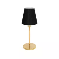GLOBOSTAR® GLOSSY  Μοντέρνο Επιτραπέζιο Φωτιστικό Πορτατίφ με Ντουί 1 x E14 AC 220-240V IP20 - Χρυσό & Μαύρο - Μ14 x Π14 x Υ36cm