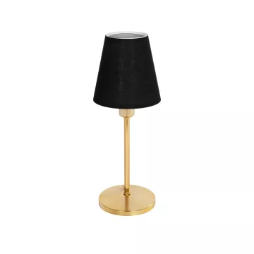 GLOBOSTAR® GLOSSY  Μοντέρνο Επιτραπέζιο Φωτιστικό Πορτατίφ με Ντουί 1 x E14 AC 220-240V IP20 - Χρυσό & Μαύρο - Μ14 x Π14 x Υ36cm