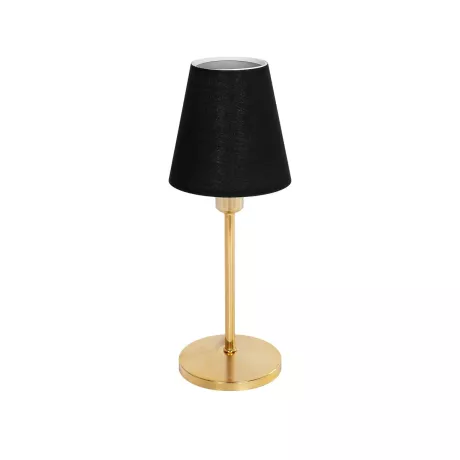 GLOBOSTAR® GLOSSY  Μοντέρνο Επιτραπέζιο Φωτιστικό Πορτατίφ με Ντουί 1 x E14 AC 220-240V IP20 - Χρυσό & Μαύρο - Μ14 x Π14 x Υ36cm