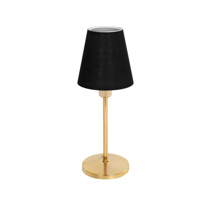 GLOBOSTAR® GLOSSY  Μοντέρνο Επιτραπέζιο Φωτιστικό Πορτατίφ με Ντουί 1 x E14 AC 220-240V IP20 - Χρυσό & Μαύρο - Μ14 x Π14 x Υ36cm