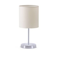 GLOBOSTAR® GLOSSY  Μοντέρνο Επιτραπέζιο Φωτιστικό Πορτατίφ με Ντουί 1 x E27 AC 220-240V IP20 - Ασημί & Μπεζ - Μ15 x Π15 x Υ39cm