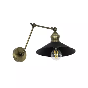 GLOBOSTAR® HAWK  Μοντέρνο Φωτιστικό Τοίχου - Απλίκα με Ντουί 1 x E27 AC 220-240V IP20 - Μαύρο & Μπρούτζινο - Μ22 x Π44 x Υ23cm