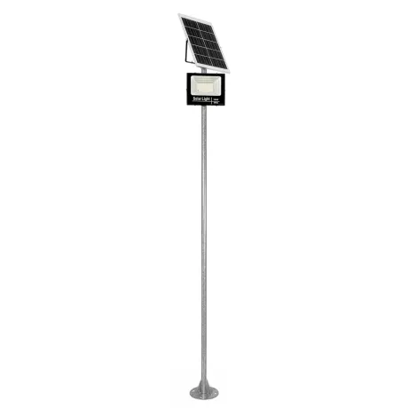 GLOBOSTAR® HELIOS-280  Μεταλλικός Γαλβανισμένος Στύλος Φωτισμού για Φωτοβολταϊκό Προβολέα Εξωτερικού Χώρου - Ασημί Γαλβανιζέ - Μ35 × Π25 × Υ280cm