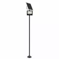 GLOBOSTAR® HELIOS-280  Μεταλλικός Γαλβανισμένος Στύλος Φωτισμού για Φωτοβολταϊκό Προβολέα Εξωτερικού Χώρου - RAL 7016 Γκρι Ανθρακί - Μ35 × Π25 × Υ280cm