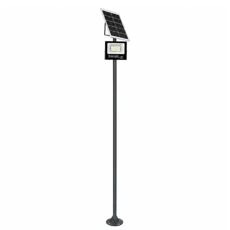 GLOBOSTAR® HELIOS-280  Μεταλλικός Γαλβανισμένος Στύλος Φωτισμού για Φωτοβολταϊκό Προβολέα Εξωτερικού Χώρου - RAL 7016 Γκρι Ανθρακί - Μ35 × Π25 × Υ280cm
