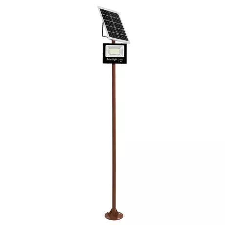 GLOBOSTAR® HELIOS-280  Μεταλλικός Γαλβανισμένος Στύλος Φωτισμού για Φωτοβολταϊκό Προβολέα Εξωτερικού Χώρου - RAL 8004 Corten Καφε Ματ - Μ35 × Π25 × Υ280cm