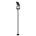 GLOBOSTAR® HELIOS-280  Μεταλλικός Γαλβανισμένος Στύλος Φωτισμού για Φωτοβολταϊκό Προβολέα Εξωτερικού Χώρου - RAL 9005 Μαύρο Ματ - Μ35 × Π25 × Υ280cm