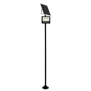 GLOBOSTAR® HELIOS-280  Μεταλλικός Γαλβανισμένος Στύλος Φωτισμού για Φωτοβολταϊκό Προβολέα Εξωτερικού Χώρου - RAL 9005 Μαύρο Ματ - Μ35 × Π25 × Υ280cm