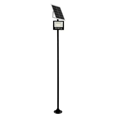 GLOBOSTAR® HELIOS-280  Μεταλλικός Γαλβανισμένος Στύλος Φωτισμού για Φωτοβολταϊκό Προβολέα Εξωτερικού Χώρου - RAL 9005 Μαύρο Ματ - Μ35 × Π25 × Υ280cm