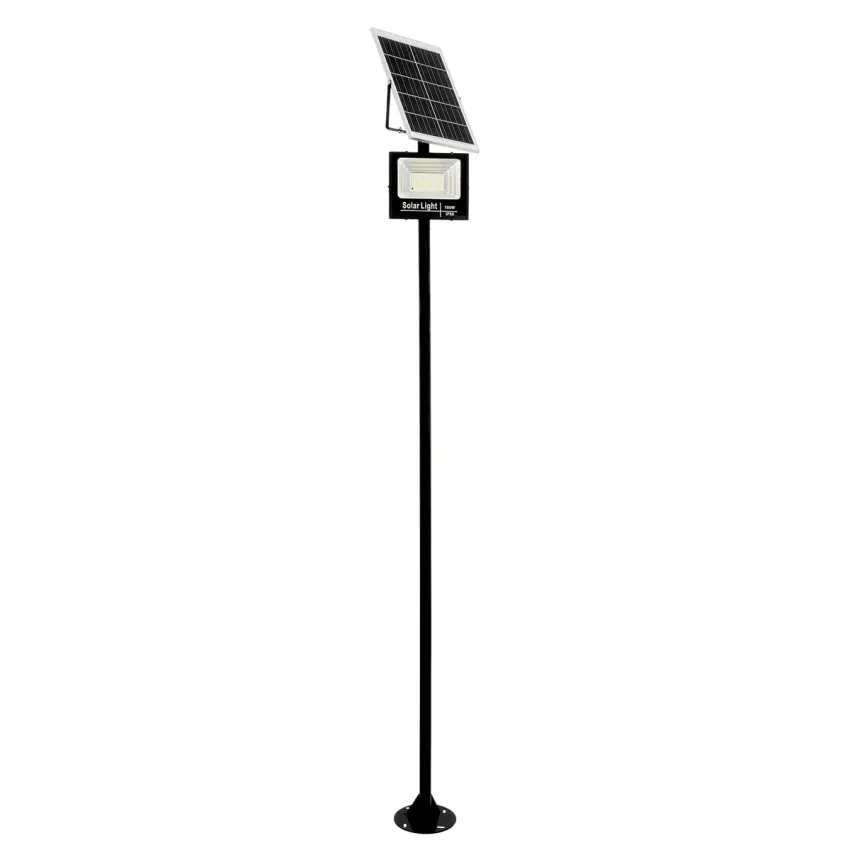 GLOBOSTAR® HELIOS-280  Μεταλλικός Γαλβανισμένος Στύλος Φωτισμού για Φωτοβολταϊκό Προβολέα Εξωτερικού Χώρου - RAL 9005 Μαύρο Ματ - Μ35 × Π25 × Υ280cm