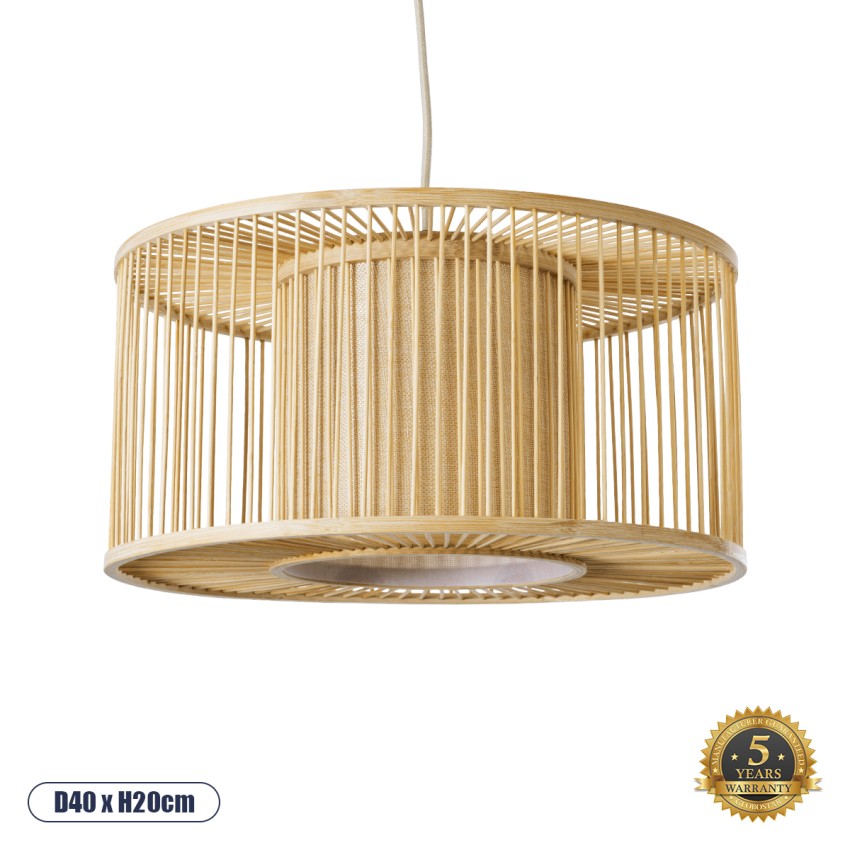 GLOBOSTAR® HIBISCUS  Boho Κρεμαστό Φωτιστικό Οροφής με Ντουί 1 x E27 AC 220-240V IP20 - Μπεζ - Μ40 x Π40 x Υ20cm