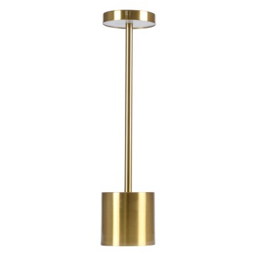 GLOBOSTAR® JOJO  Μοντέρνο Επιτραπέζιο Φωτιστικό LED 1.5W 105lm 120° DC 5V με USB με Επαναφορτιζόμενη Μπαταρία Li-ion 3.7V 1800mAh IP44 Ρυθμιζόμενο Λευκό CCT με Αφή 1500K/4500K/6000K Dimmable - Lumileds SMD Chip - Χρυσό - Μ8 x Π8 x Υ34cm