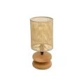 GLOBOSTAR® KLOO  Boho Επιτραπέζιο Φωτιστικό Πορτατίφ με Ντουί 1 x E14 AC 220-240V IP20 - Καφέ & Μπεζ - Μ15 x Π15 x Υ35cm