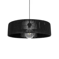 GLOBOSTAR® KYCLOS  Boho Κρεμαστό Φωτιστικό Οροφής με Ντουί 1 x E27 AC 220-240V IP20 - Μαύρο - M55 x Π55 x Υ20cm
