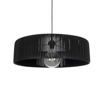 GLOBOSTAR® KYCLOS  Boho Κρεμαστό Φωτιστικό Οροφής με Ντουί 1 x E27 AC 220-240V IP20 - Μαύρο - M55 x Π55 x Υ20cm