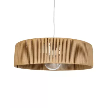 GLOBOSTAR® KYCLOS  Boho Κρεμαστό Φωτιστικό Οροφής με Ντουί 1 x E27 AC 220-240V IP20 - Μπεζ - M55 x Π55 x Υ20cm