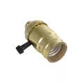 GLOBOSTAR® LAMPHOLDER  Ντουί E27 με Διακόπτη On/Off IP20 Χρυσό - Μ5.5 x Π3.6 x Υ7cm