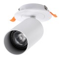 GLOBOSTAR® LEO  Χωνευτό Κινούμενο Φωτιστικό Downlight Σποτ με Ντουί 1 x GU10 AC 220-240V IP20 - Λευκό Ματ - Μ9 x Π9 x Υ17cm / Q7cm