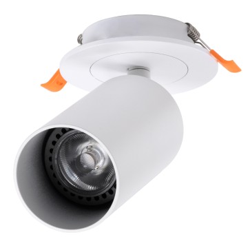 GLOBOSTAR® LEO  Χωνευτό Κινούμενο Φωτιστικό Downlight Σποτ με Ντουί 1 x GU10 AC 220-240V IP20 - Λευκό Ματ - Μ9 x Π9 x Υ17cm / Q7cm