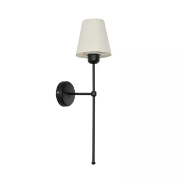 GLOBOSTAR® LING  Μοντέρνο Φωτιστικό Τοίχου - Απλίκα με Ντουί 1 x E27 AC 220-240V IP20 - Μαύρο & Μπεζ - Μ14 x Π21 x Υ54cm