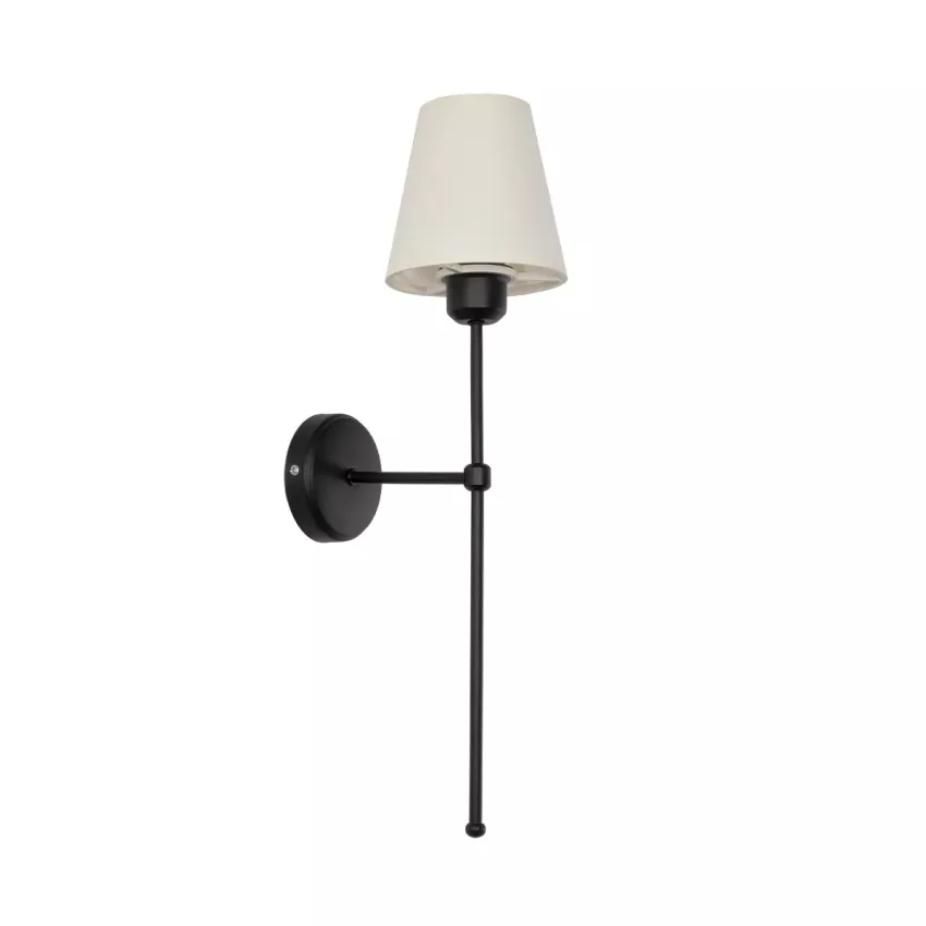 GLOBOSTAR® LING  Μοντέρνο Φωτιστικό Τοίχου - Απλίκα με Ντουί 1 x E27 AC 220-240V IP20 - Μαύρο & Μπεζ - Μ14 x Π21 x Υ54cm