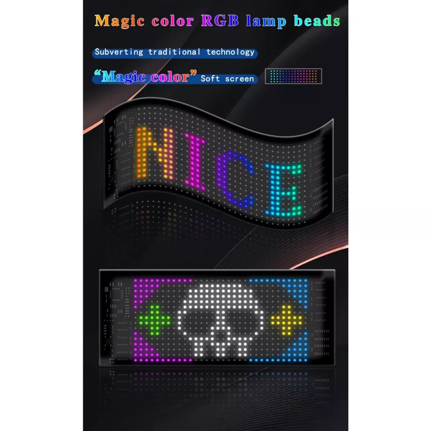 GLOBOSTAR® MATRIX  Εύκαμπτη Κυλιόμενη Ψηφιακή Επιγραφή 17.3x7cm P4 32x16 Pixel LED 10W DC 5V 2A με USB 2.0 Αδιάβροχο IP65 Πολύχρωμο RGB - Bluetooth Control μέσω iPIXEL APP - Μ17.3 x Π0.2 x Υ7cm