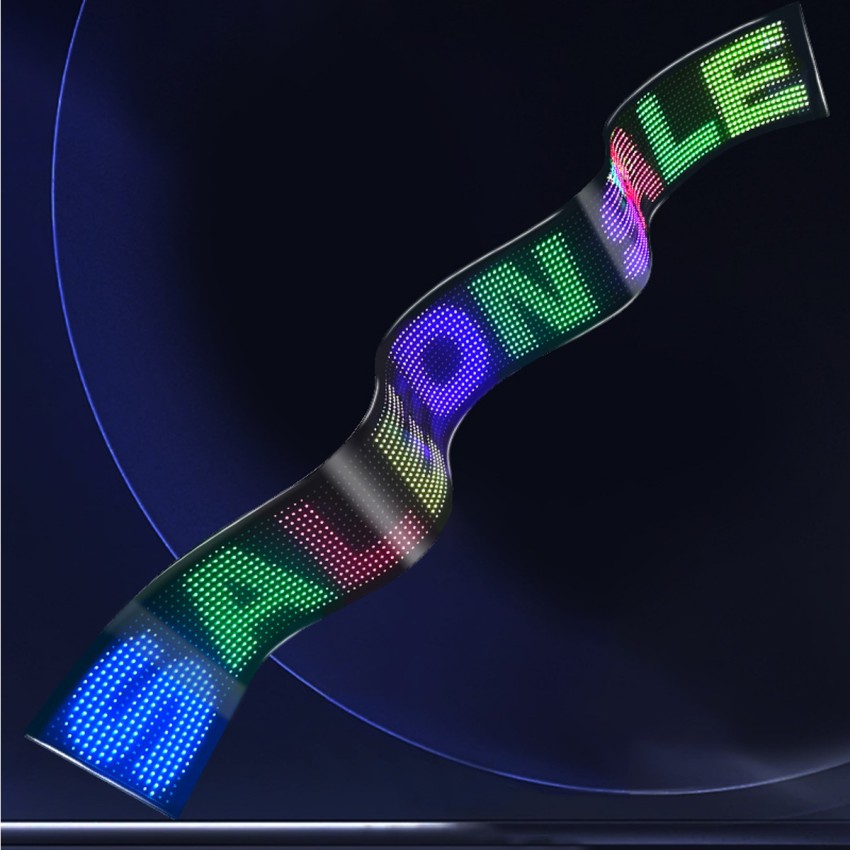 GLOBOSTAR® MATRIX  Εύκαμπτη Κυλιόμενη Ψηφιακή Επιγραφή 176.2x19.2cm P9 192x16 Pixel LED 10W DC 5V 2A με USB 2.0 Αδιάβροχο IP65 Πολύχρωμο RGB - Bluetooth Control μέσω iPIXEL APP - Μ176.2 x Π0.4 x Υ19.2cm