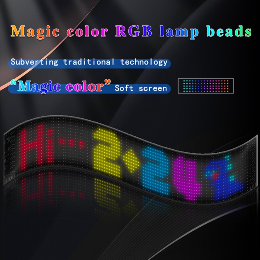 GLOBOSTAR® MATRIX  Εύκαμπτη Κυλιόμενη Ψηφιακή Επιγραφή 59.5x12cm P6 96x16 Pixel LED 10W DC 5V 2A με USB 2.0 Αδιάβροχο IP65 Πολύχρωμο RGB - Bluetooth Control μέσω iPIXEL APP - Μ59.5 x Π0.2 x Υ12cm