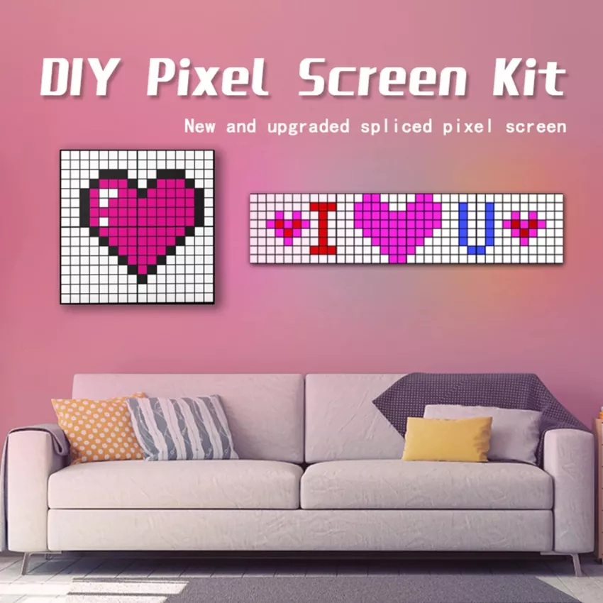 GLOBOSTAR® MATRIX  Κυλιόμενη Ψηφιακή Επιγραφή 40x40cm P24.6 32x32 Pixel LED 20W AC 220-240V IP20 Πολύχρωμο RGB - Bluetooth Control μέσω iPIXEL APP - Μ40 x Π2.6 x Υ40cm