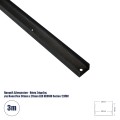 GLOBOSTAR® NEONIO-B  Βάση Στήριξης για Neon Flex LED Αδιάβροχο IP65 - Μαύρο Ματ - Μ300 x Π2.9 x Υ1.9cm