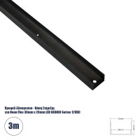 GLOBOSTAR® NEONIO-B  Βάση Στήριξης για Neon Flex LED Αδιάβροχο IP65 - Μαύρο Ματ - Μ300 x Π2.9 x Υ1.9cm