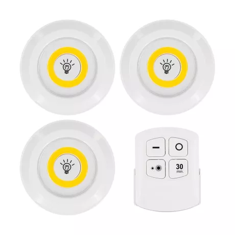 GLOBOSTAR® NEONSIGN  Διακοσμητικό Φωτιστικό Τοίχου Νυκτός με RF Ασύρματο Χειριστήριο LED 6W 540lm 120° DC 3.6V με 11xAAA Μπαταρίες IP20 Θερμό Λευκό 2700K Dimmable - Μ9 x Π2.3 x Υ9cm - Πακέτο 3 Τεμαχίων