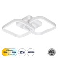 GLOBOSTAR® NORA  Μοντέρνο Φωτιστικό Οροφής LED 22W 2640lm 300° AC 220-240V IP20 Ρυθμιζόμενο Λευκό CCT με On/Off 2700K/4500K/6000K - Lumileds SMD Chip - Λευκό Ματ - Μ40 x Π24 x Υ7cm