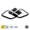 GLOBOSTAR® NORA  Μοντέρνο Φωτιστικό Οροφής LED 22W 2640lm 300° AC 220-240V IP20 Ρυθμιζόμενο Λευκό CCT με On/Off 2700K/4500K/6000K - Lumileds SMD Chip - Μαύρο Ματ - Μ40 x Π24 x Υ7cm