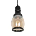 GLOBOSTAR® OLIVER  Vintage Κρεμαστό Φωτιστικό Οροφής με Ντουί 1 x E27 AC 220-240V IP20 - Μελί & Μαύρο - Μ14 x Π14 x Υ30cm