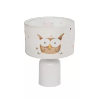 GLOBOSTAR® OWL  Παιδικό Επιτραπέζιο Φωτιστικό Πορτατίφ με Ντουί 1 x E27 AC 220-240V IP20 - Πολύχρωμο - Μ24 x Π24 x Υ32cm