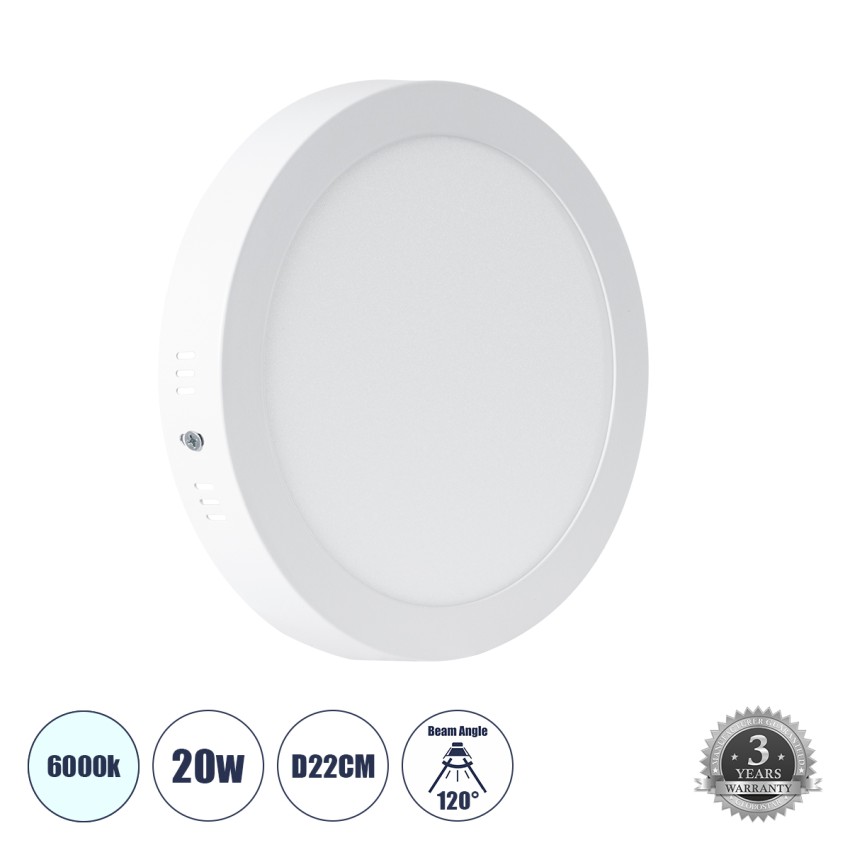 GLOBOSTAR® PANELO  Panel Οροφής LED 20W 2000lm 120° AC 220-240V IP20 Ψυχρό Λευκό 6000K - Lumileds SMD Chip & TÜV SÜD Driver - Λευκό Γαλακτερό - Μ22 x Π22 x Υ3cm / Q20cm