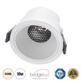 GLOBOSTAR® PLUTO-M  Χωνευτό Downlight Σποτ με Honeycomb Anti Glare Reflector LED 10W 1300lm 38° AC 220-240V IP20 Φυσικό Λευκό 4500K - Bridgelux COB Chip & TÜV SÜD Driver - Λευκό Ματ - Μ8.4 x Π8.4 x Υ5.9cm / Q7.5cm