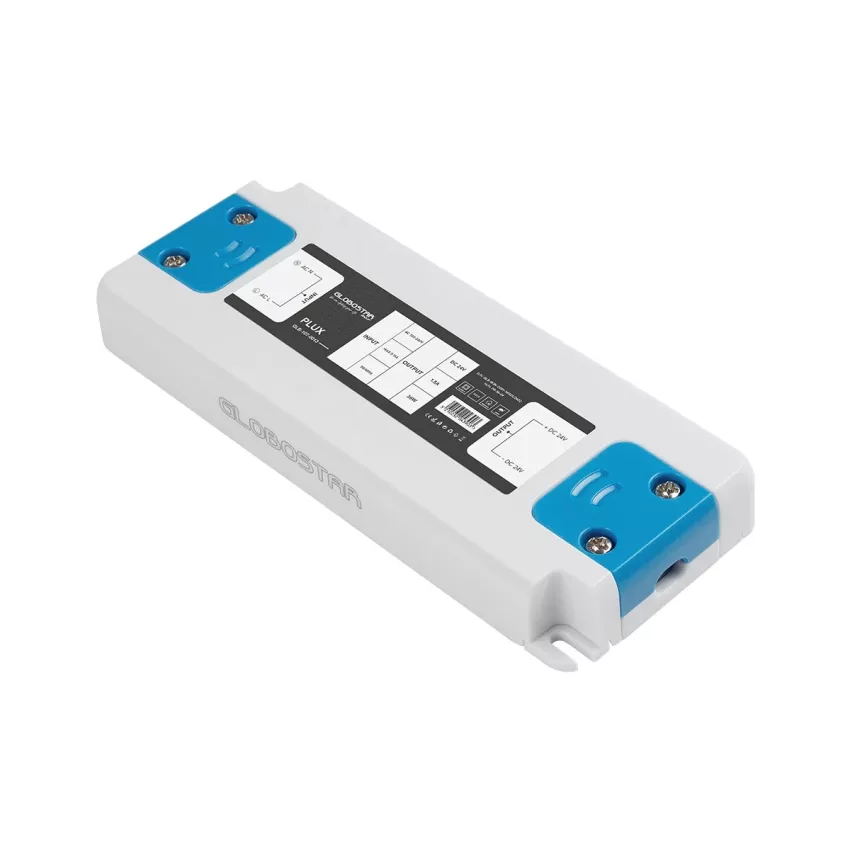 GLOBOSTAR® PLUX  Τροφοδοτικό/Μετασχηματιστής Class II SELV 36W 1.5A AC 220-240V σε DC 24V IP20 - Λευκό Ματ - Μ12.8 x Π5 x Υ1.5cm