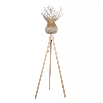 GLOBOSTAR® POPPY  Boho Επιδαπέδιο Φωτιστικό με Ντουί 1 x E27 AC 220-240V IP20 - Μπεζ - Μ58 x Π58 x Υ168cm