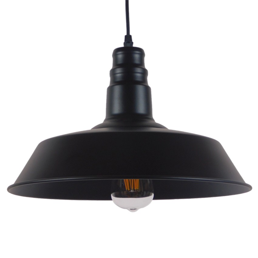 GLOBOSTAR® RAY  Vintage Κρεμαστό Φωτιστικό Οροφής με Ντουί 1 x E27 AC 220-240V IP20 - Μαύρο - Μ36 x Π36 x Υ25cm