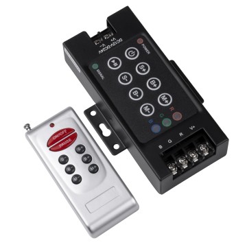 GLOBOSTAR® RGBCONTROLLER  Dimmer / Controller με RF Ασύρματο Χειριστήριο με 3 x 10A 240W Κανάλια DC 12-24V 30A 720W Max IP20 - RF2.4Ghz - Μ12.1 x Π7.5 x Υ2.5cm