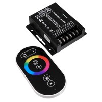 GLOBOSTAR® RGBCONTROLLER  Dimmer / Controller με RF Ασύρματο Χειριστήριο με 3 x 8A 192W Κανάλια DC 12-24V 24A 576W Max IP20 - RF2.4Ghz SYNC - Μ9 x Π9 x Υ2.5cm