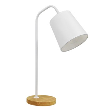 GLOBOSTAR® RIBBON  Μοντέρνο Επιτραπέζιο Φωτιστικό Πορτατίφ με Ντουί 1 x E27 AC 220-240V IP20 - Λευκό & Μπεζ - Μ15 x Π30 x Υ49cm