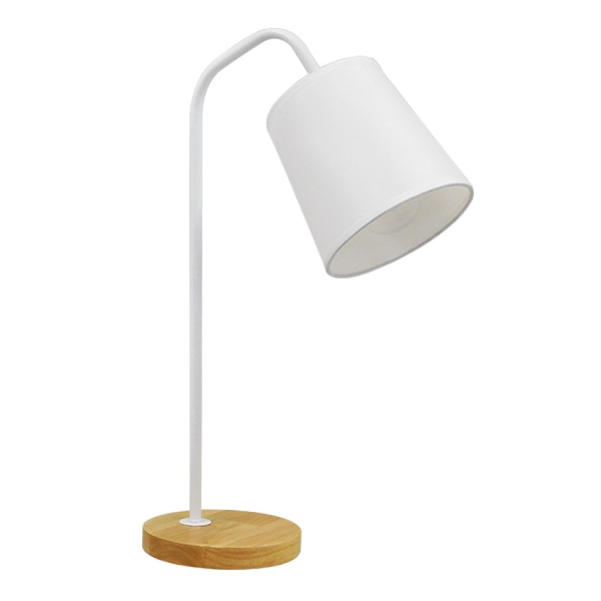 GLOBOSTAR® RIBBON  Μοντέρνο Επιτραπέζιο Φωτιστικό Πορτατίφ με Ντουί 1 x E27 AC 220-240V IP20 - Λευκό & Μπεζ - Μ15 x Π30 x Υ49cm