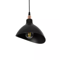 GLOBOSTAR® RIVE  Μοντέρνο Κρεμαστό Φωτιστικό Οροφής με Ντουί 1 x E27 AC 220-240V IP20 - Μάυρο & Χαλκινο - Μ22 x Π20 x Υ22cm
