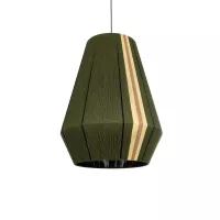 GLOBOSTAR® SALERNO  Boho Κρεμαστό Φωτιστικό Οροφής με Ντουί 1 x E27 AC 220-240V IP20 - Λαδί & Μπεζ - Μ50 x Π50 x Υ60cm
