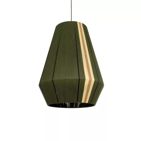 GLOBOSTAR® SALERNO  Boho Κρεμαστό Φωτιστικό Οροφής με Ντουί 1 x E27 AC 220-240V IP20 - Λαδί & Μπεζ - Μ50 x Π50 x Υ60cm